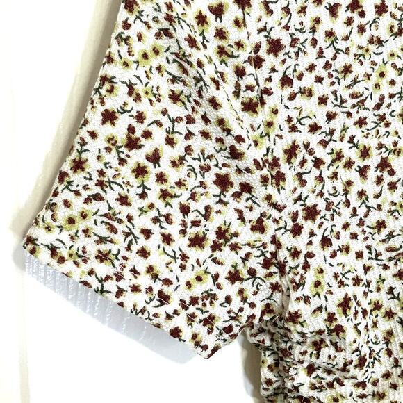 Popular 21 Womens Flower Pattern Top Sx. M, Drawstring Waist Crop #B1607 - Picture 4 of 12